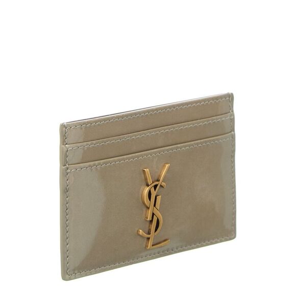 Saint Laurent Cassandre Patent Card Holder, Green - Picture 3 of 4